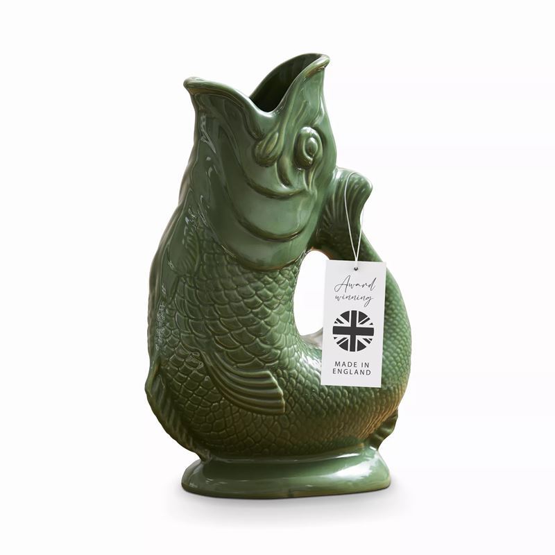 Wade – Fish Gluggle Jug 1.2Ltr Green (Made in England)