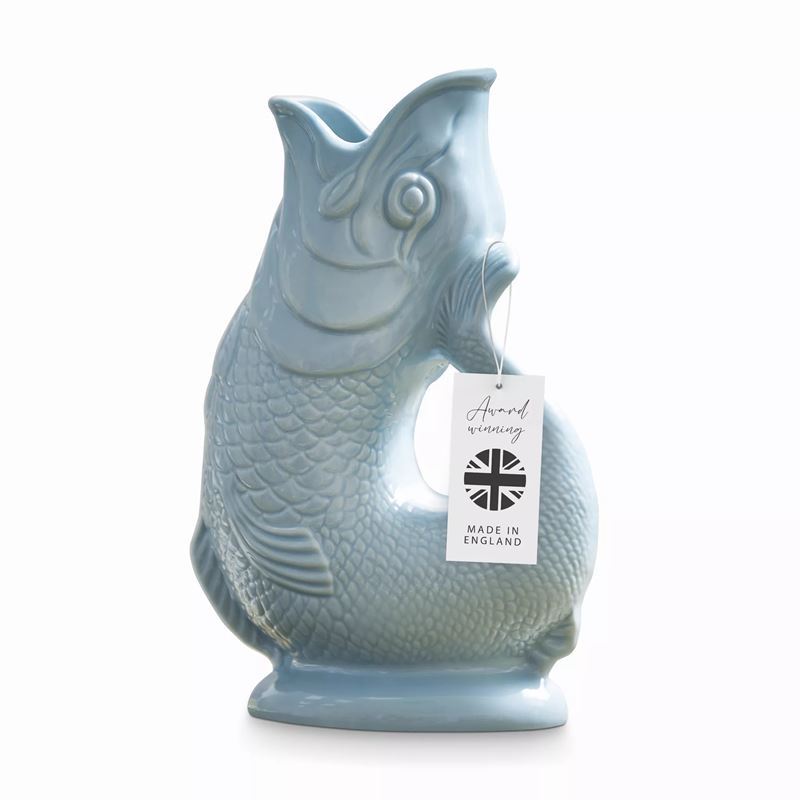 Wade – Fish Gluggle Jug 1.2Ltr Eau De Nil (Made in England)