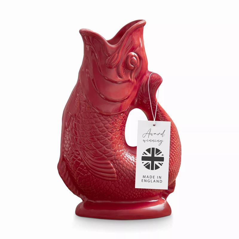 Wade – Fish Gluggle Jug 1.2Ltr Red (Made in England)