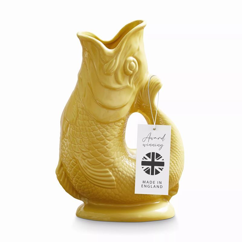 Wade – Fish Gluggle Jug 1.2Ltr Yellow (Made in England)