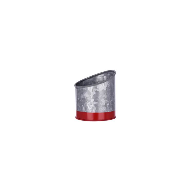 Chef Inox – Coney Island Galvanized Commercial Grade Serving/Storage Slanted Pot Dipped Red 10.5×11.5cm