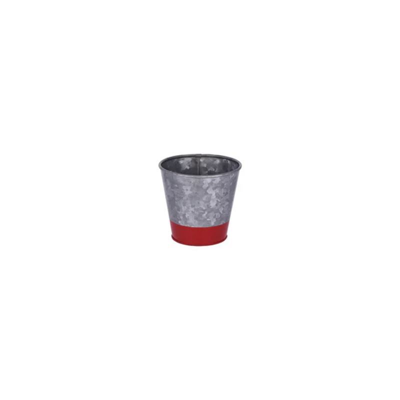 Chef Inox – Coney Island Galvanized Commercial Grade Serving/Storage Flared Pot Dipped Red 10×9.5cm