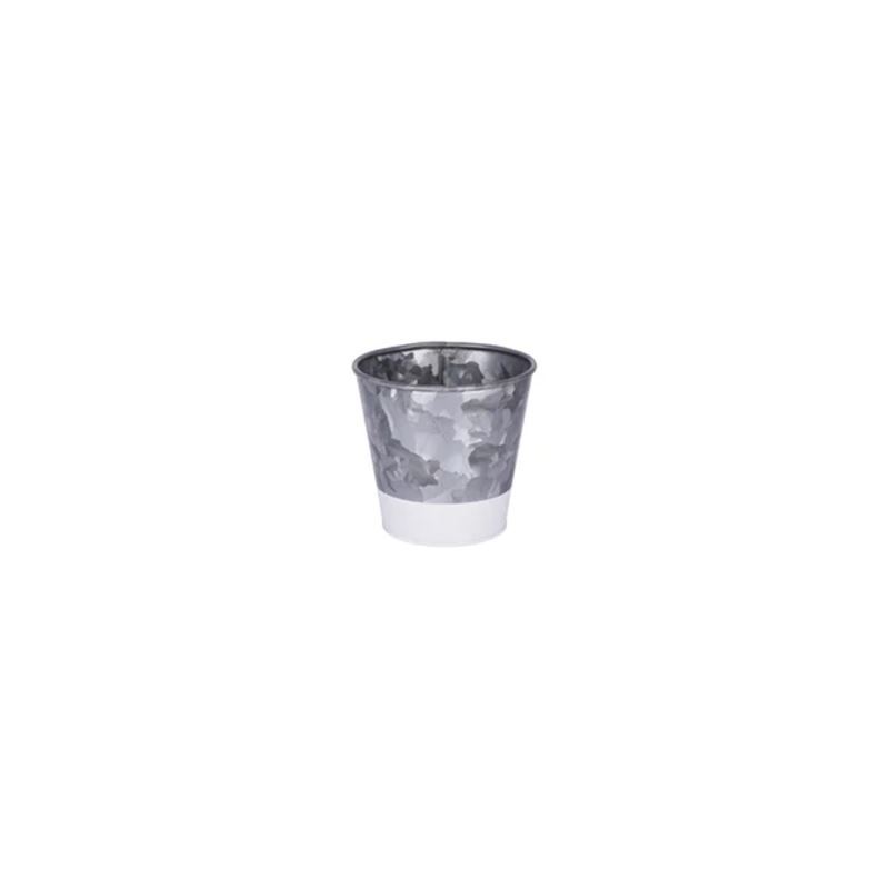 Chef Inox – Coney Island Galvanized Commercial Grade Serving/Storage Flared Pot Dipped White 10×9.5cm
