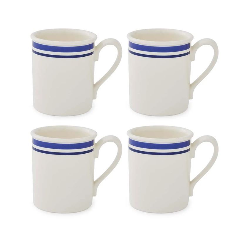 Portmeirion – Potter’s Stripe 260ml Mug Set of 4 Blue (Made in England)
