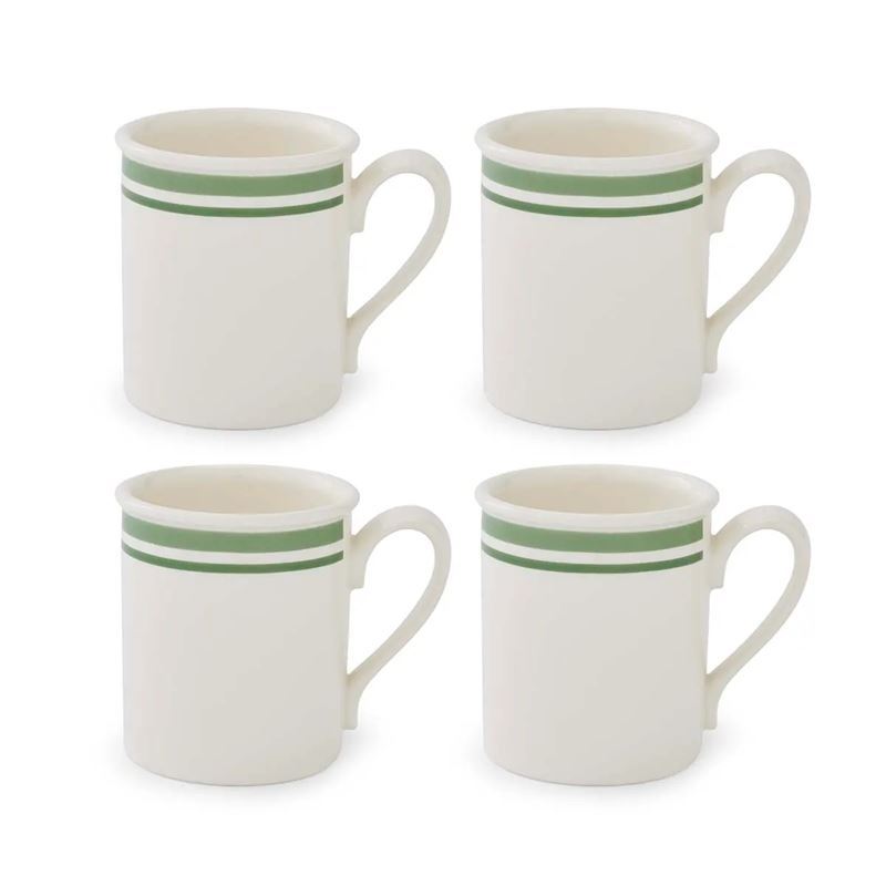Portmeirion – Potter’s Stripe 260ml Mug Set of 4 Green (Made in England)
