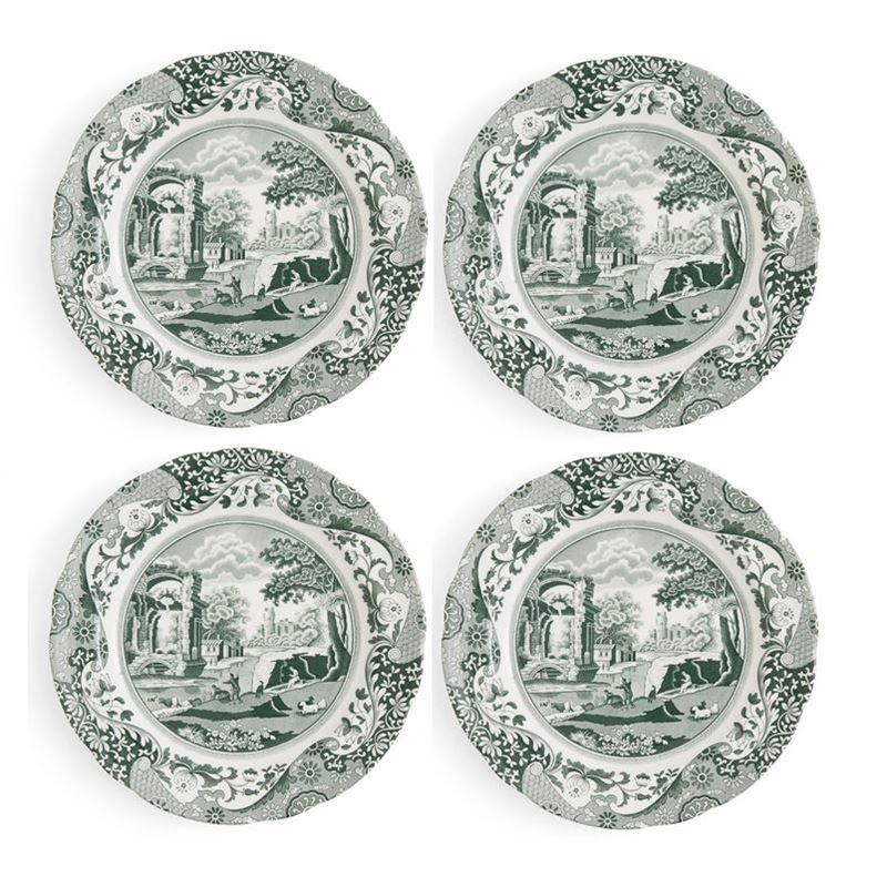 Spode – Heritage Green Italian 27cm Dinner Plate Set of 4 (Made in England)