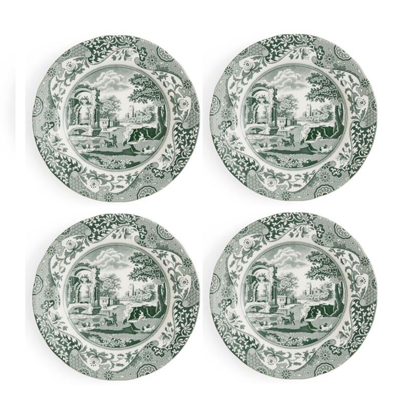 Spode – Heritage Green Italian 19cm Entree Plate Set of 4 (Made in England)