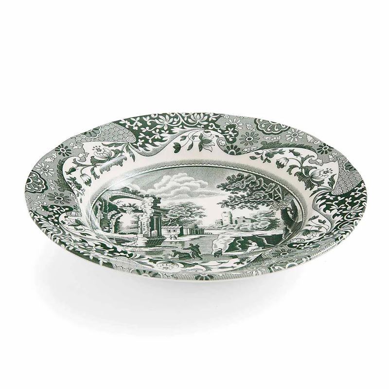 Spode – Heritage Green Italian 23cm Soup Plate Set of 4 (Made in England)