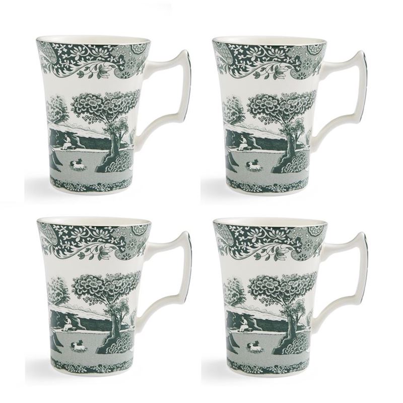 Spode – Heritage Green Italian 280ml Cottage Mug Set of 4 (Made in England)