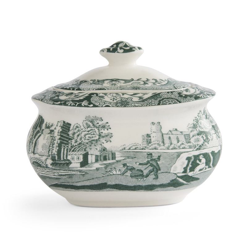 Spode – Heritage Green Italian Covered Sugar Box 250ml (Made in England)