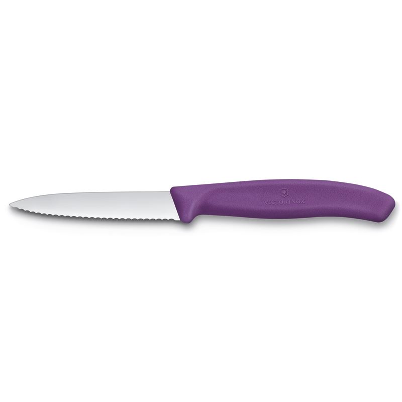 Victorinox – Paring Knife Wavy New Purple with Pointed Tip 8cm (Made in Switzerland)