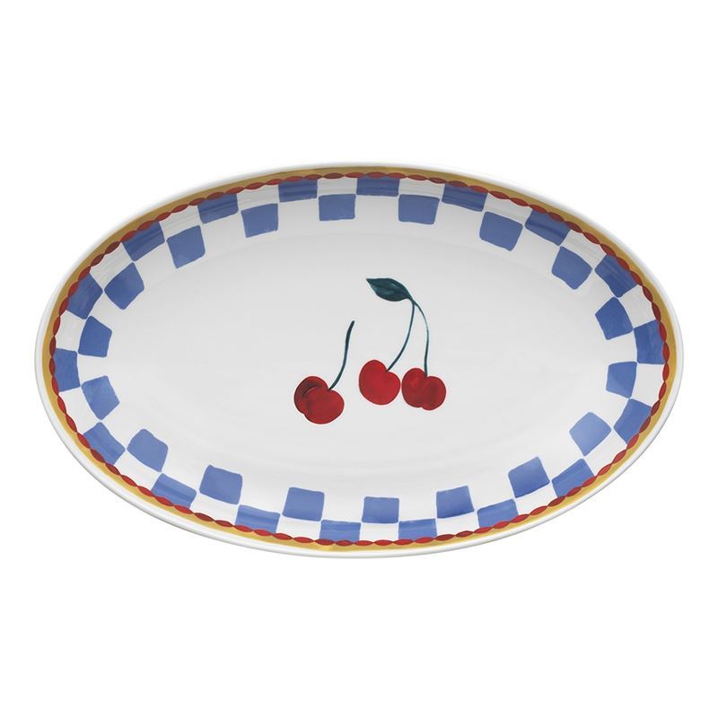 Porto – Valentina Porcelain 32cm Oval Serving Platter Cherry