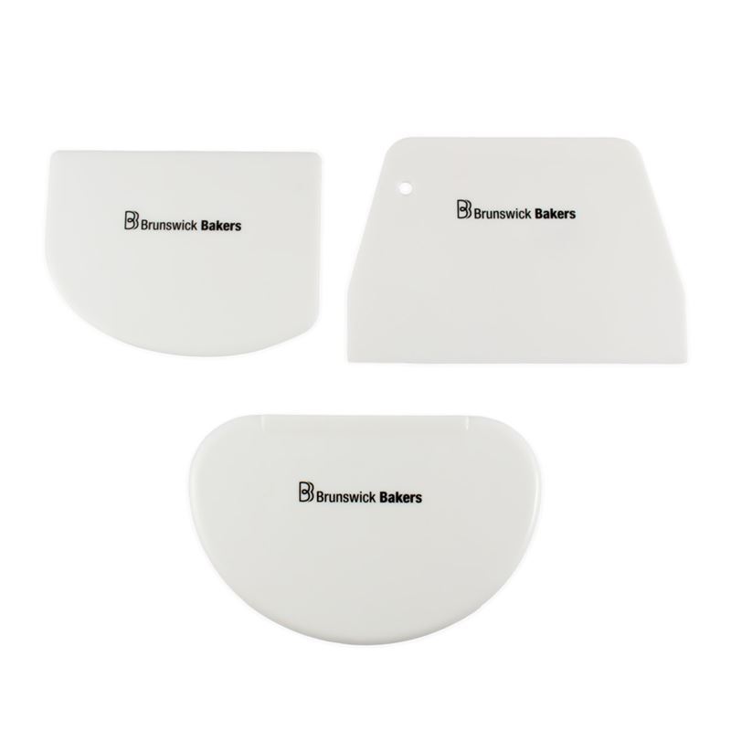 Brunswick Bakers – Dough Scraper/Cutters Set of 3 White