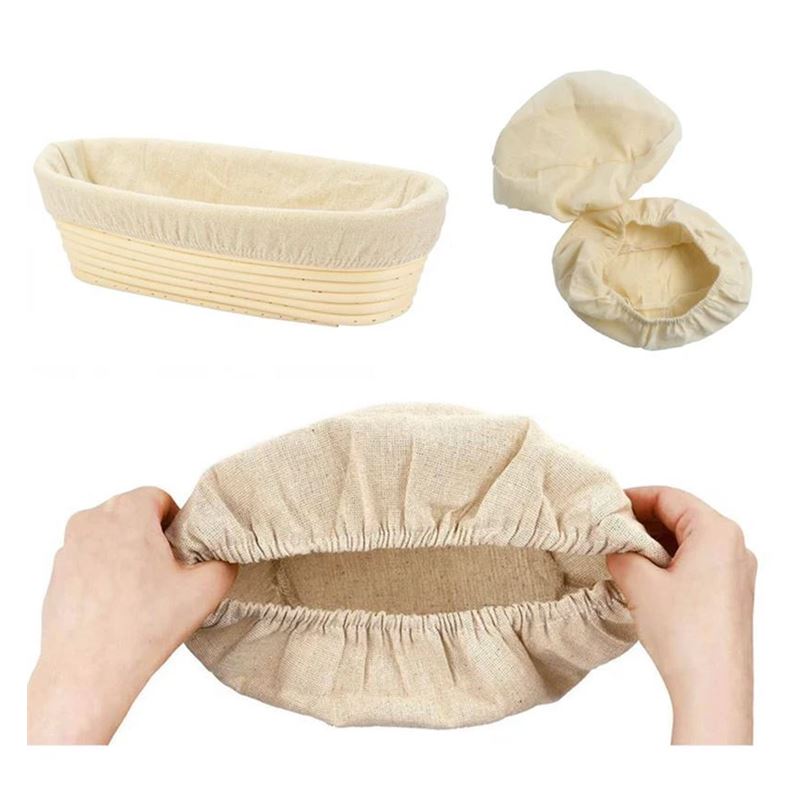 Brunswick Bakers – Linen Banetton Liners 25cm Oval Set of 2
