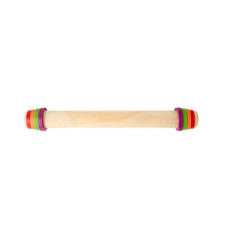 St Clare – Beechwood 43x5cm Rolling Pin with Silicone Guides