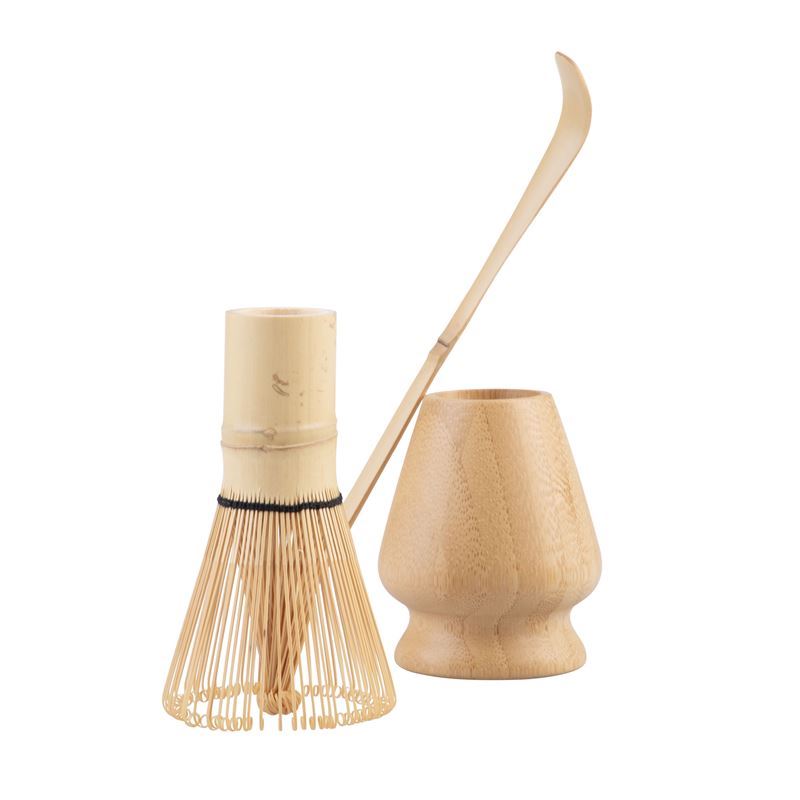 Teaology – Matcha Bamboo Tea Whisk, Scoop and Stand 3pc Set