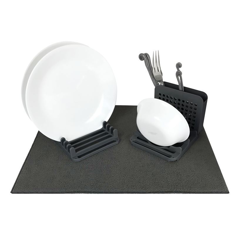 D-Line – Drying Mat with 3 Section Rack 51x39cm Grey