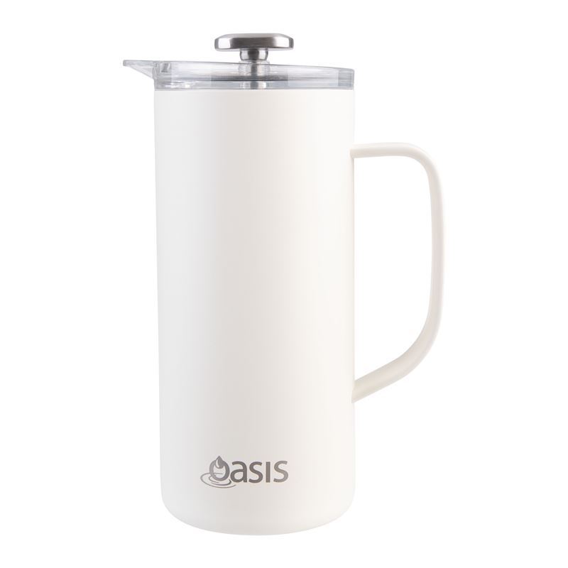 Oasis – Stainless Steel Double Wall Insulated 4 Cup Coffee Press 600ml Alabaster