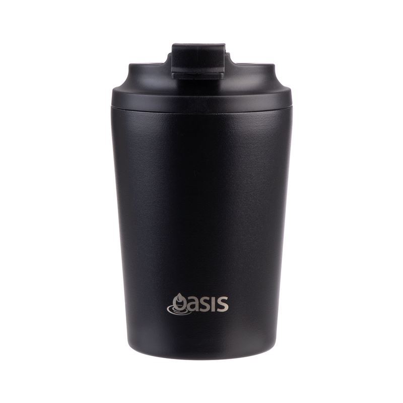 Oasis – Ceramic Lined Stainless Steel Double Wall Insulated Reusable Coffee Cup 235ml Black