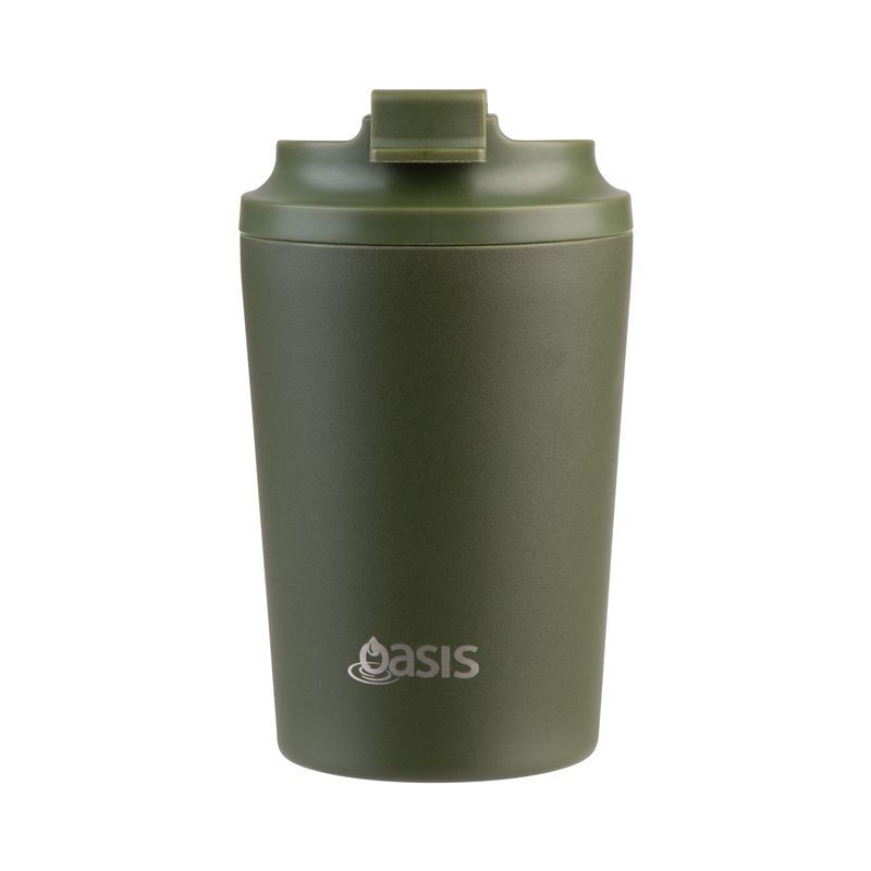Oasis – Ceramic Lined Stainless Steel Double Wall Insulated Reusable Coffee Cup 235ml Forest Green