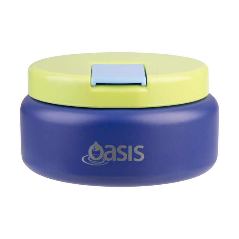 Oasis – Stainless Steel Double Wall Insulated 230ml Food Flask with Quick Release Lid Peacock Blue
