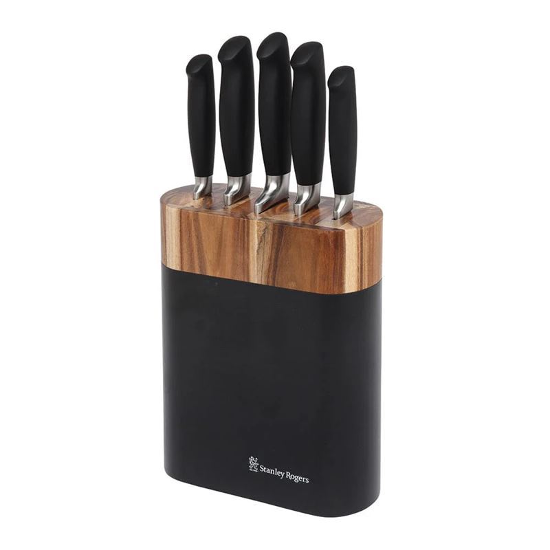 Stanley Rogers – 6pc Black Oval Knife Block