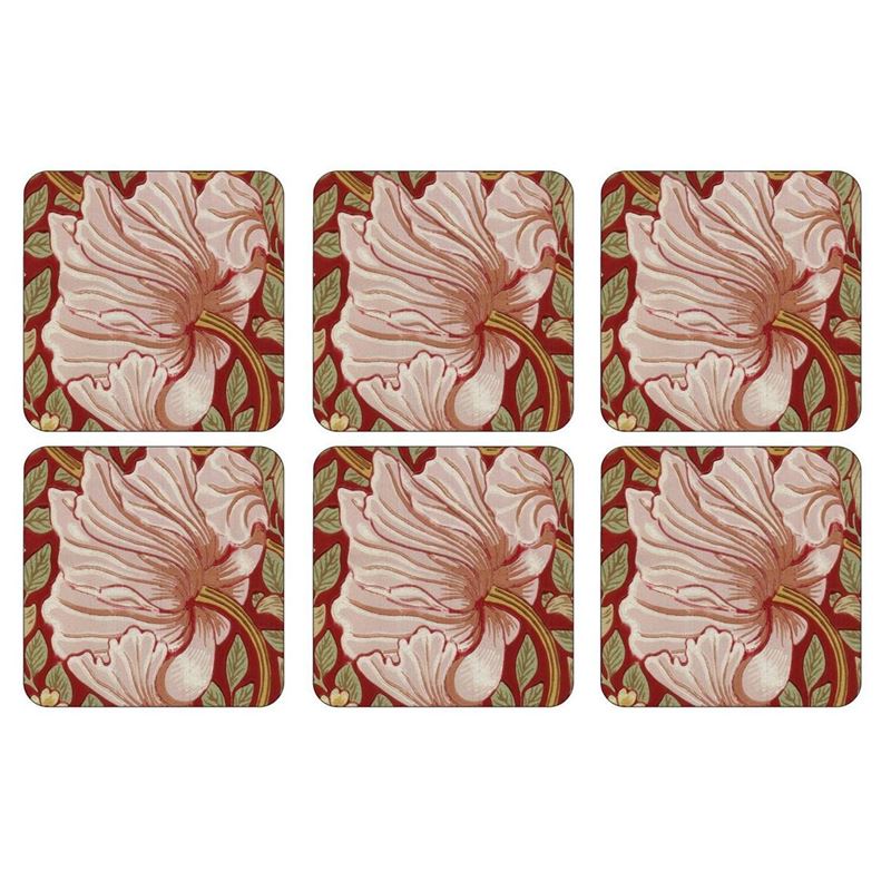 Pimpernel – Morris & Co. Set of 6 Cork Backed Coasters 10.5×10.5cm