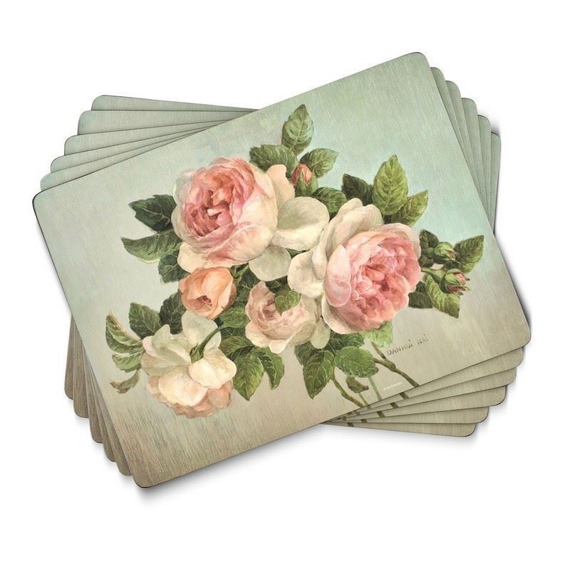 Pimpernel – Antique Roses Set of 6 Cork Backed Placemats 30.5x23cm