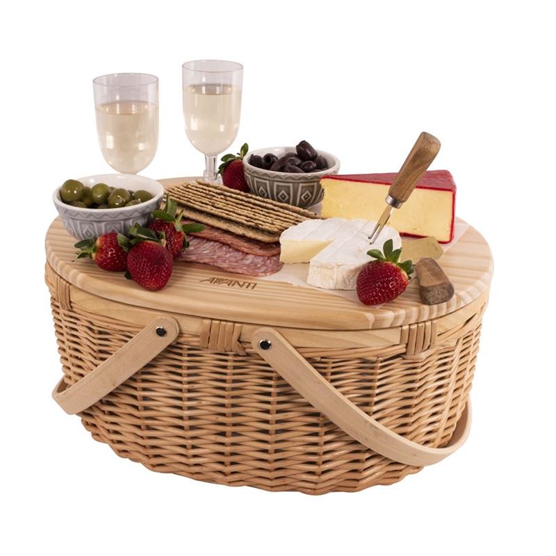 Avanti – Flora Insulated Wicker with Pine Wood Top Basket for 2