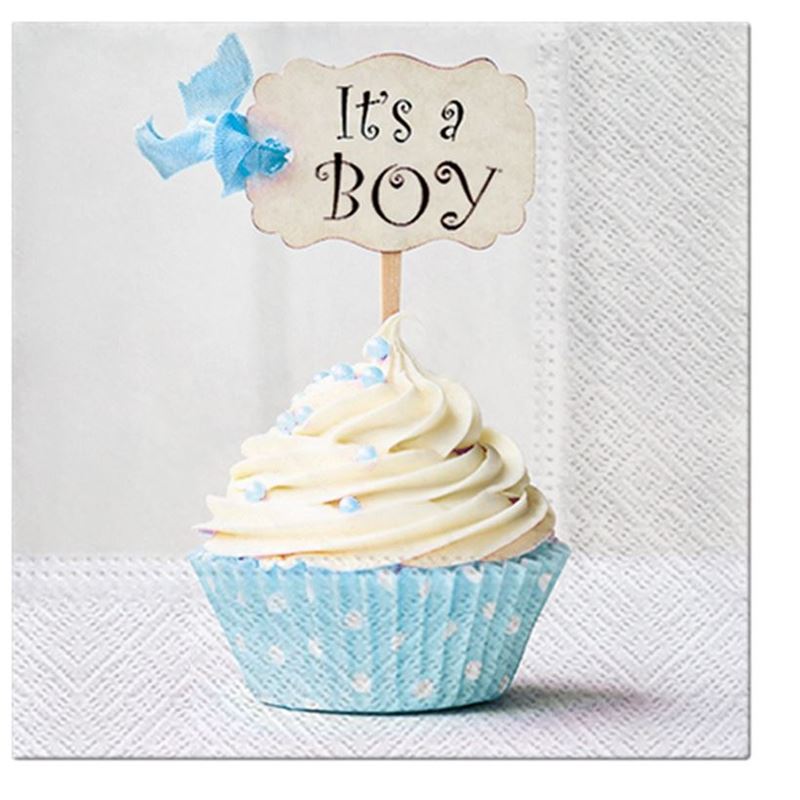 Paw – Lunch Napkin 33cm Blue Cupcake