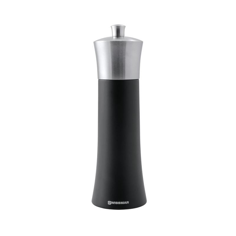 Swissmar – Torre Black Matt with Stainless Steel Top Pepper Mill 20cm