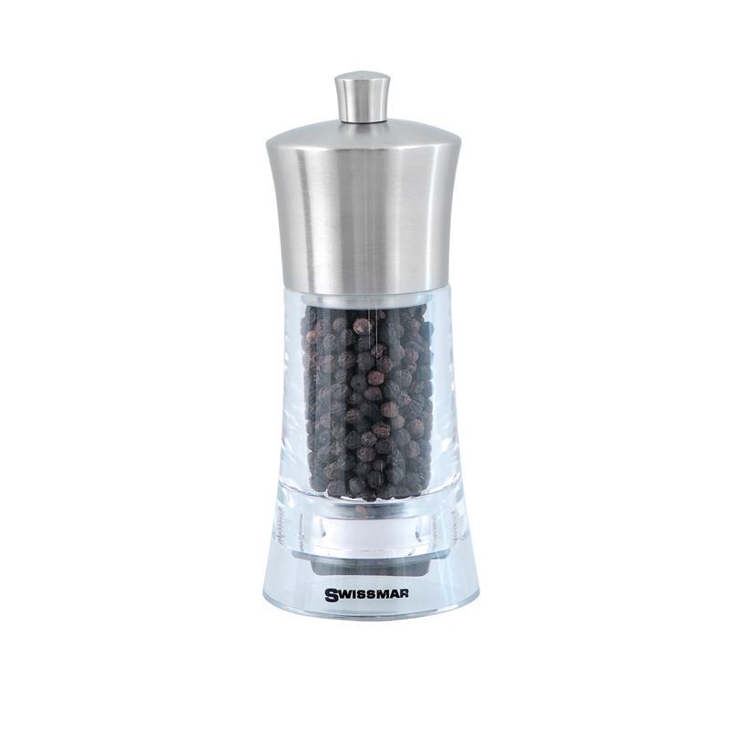 Swissmar – Torre Acrylic with Stainless Steel Top Pepper Mill 15cm