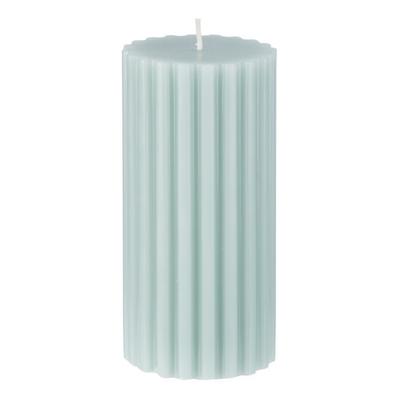 Amalfi – Lola Ribbed Pillar Candle De Gris 15cm