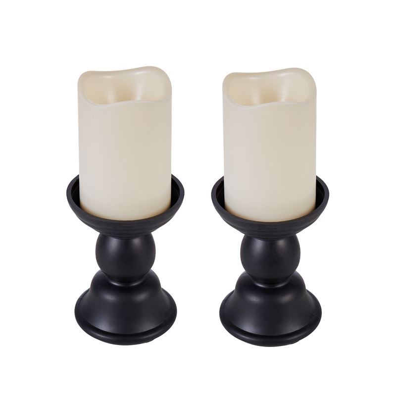 Emporium – Evelin LED Candle 2 pk Black 9.7×26.5cm