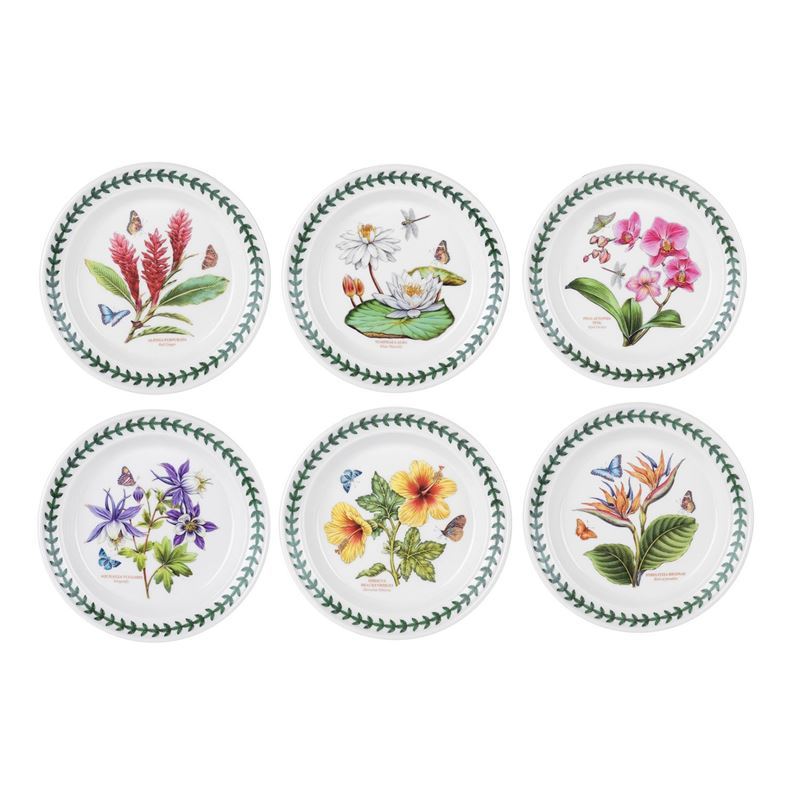 Portmeirion Exotic Botanic Garden 15cm Side Plate Set of 6 (Made in England)