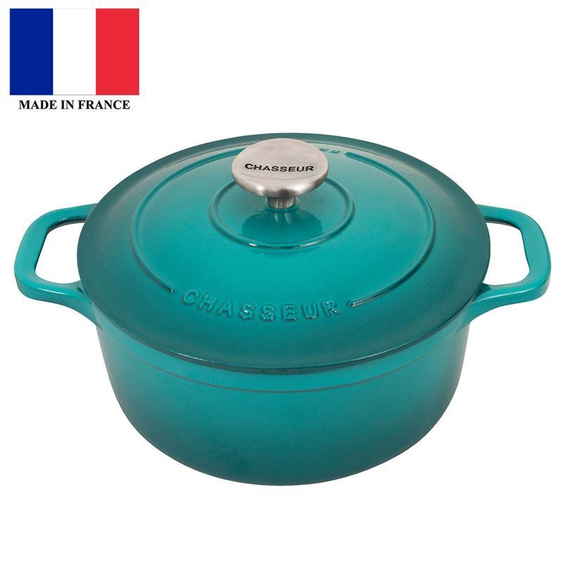 Chasseur Cast Iron – Mediterranean Blue Round French Oven 26cm 5Ltr (Made in France)