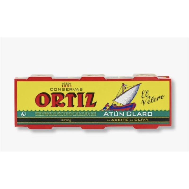 Ortiz –  Tuna Yellowfin in Olive Oil Trio Pack 3 x 92g Tin (Product of Spain)