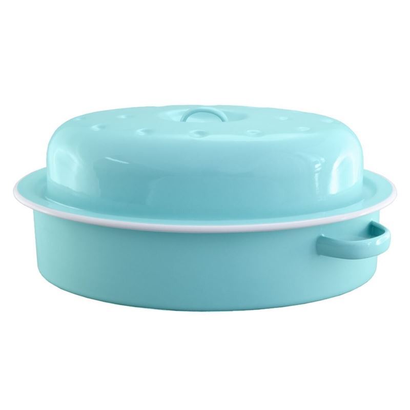 Falcon Housewares – Aqua Blue with White Trim 32cm Oval Roaster 3Ltr