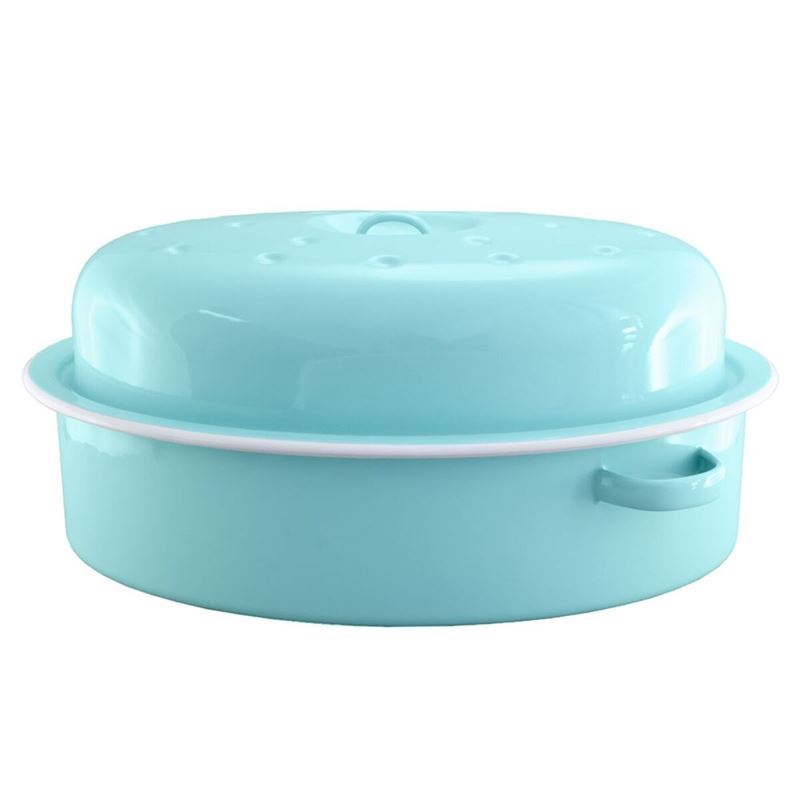 Falcon Housewares – Aqua Blue with White Trim 38cm Oval Roaster 6Ltr