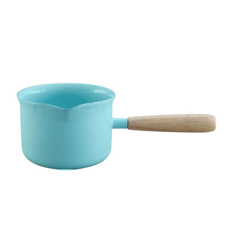 Falcon Housewares – Aqua Blue with White Trim 11cm Butter Warmer with Wooden Handle 650ml