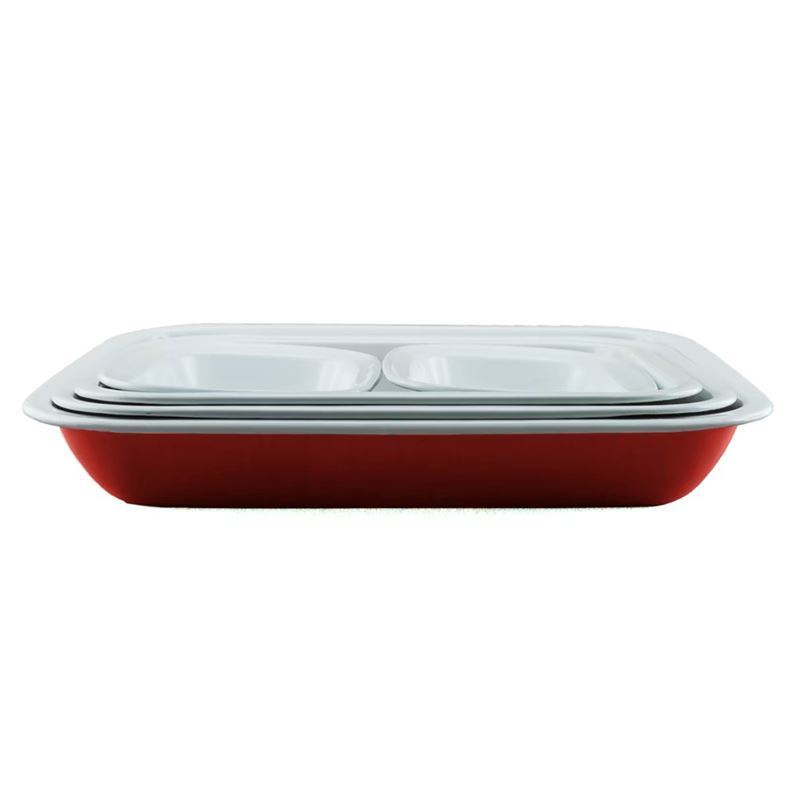 Falcon Housewares – Red/White 2-Tone 5pc Bake Dish Set