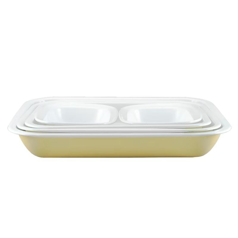 Falcon Housewares – Yellow/White 2-Tone 5pc Bake Dish Set