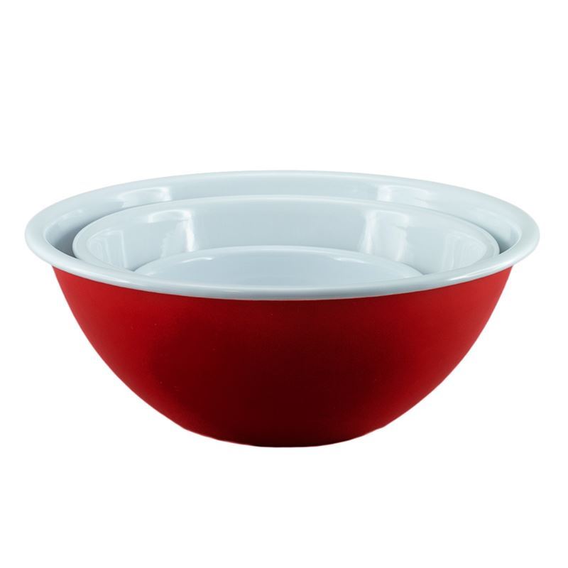 Falcon Housewares – Red/White 2-Tone 3pc Mixing Bowl Set