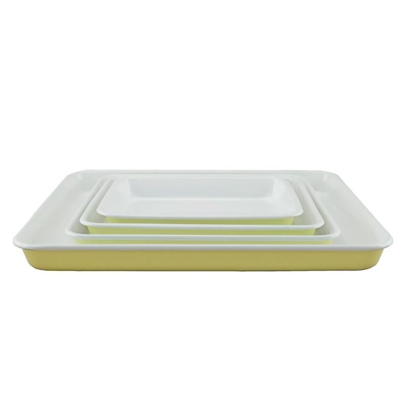 Falcon Housewares – Yellow/White 2-Tone 4pc Baking Tray Set
