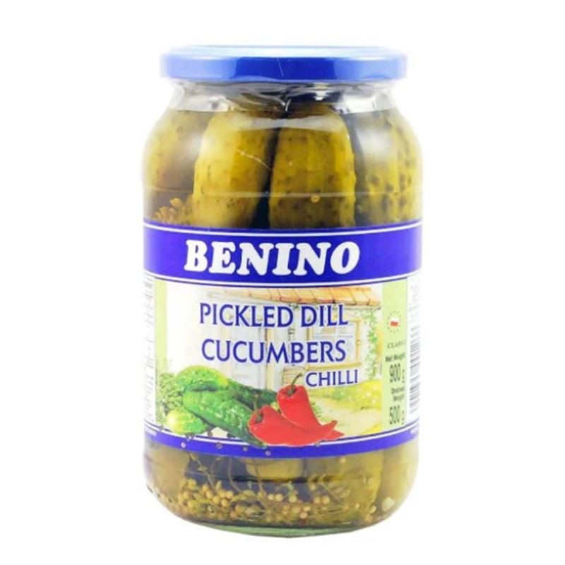 Benino – Polish Dill Cucumbers Chilli 900g