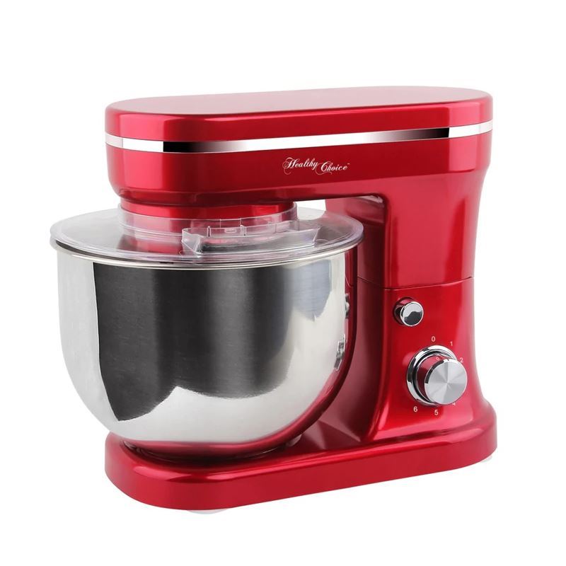 Lenoxx – Healthy Choice 400w Stand Mixer with 5Ltr Bowl, Whisk and Beater Red