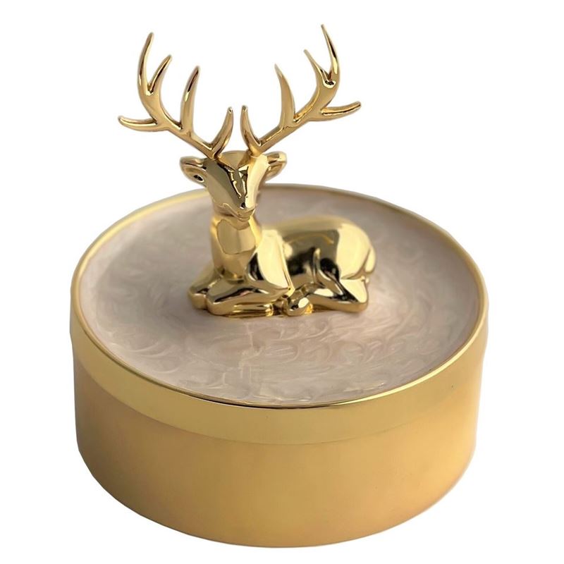 Russell Collection – Stag Trinket Box and Ring Holder Gold Finish Russell Collection – Stag Trinket Box and Ring Holder Gold Finish