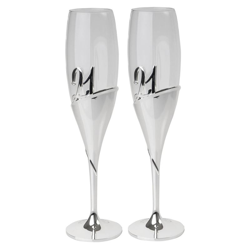Russell Collection – 21st Birthday Silver Finish Base Glass Champagne Flute Russell Collection – 21st Birthday Silver Finish Base Glass Champagne Flute