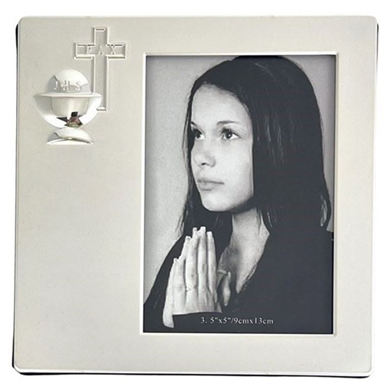 Russell Collection – 9x13cm Silver Finish Photo Frame with Cross and Pax Russell Collection – 9x13cm Silver Finish Photo Frame with Cross and Pax