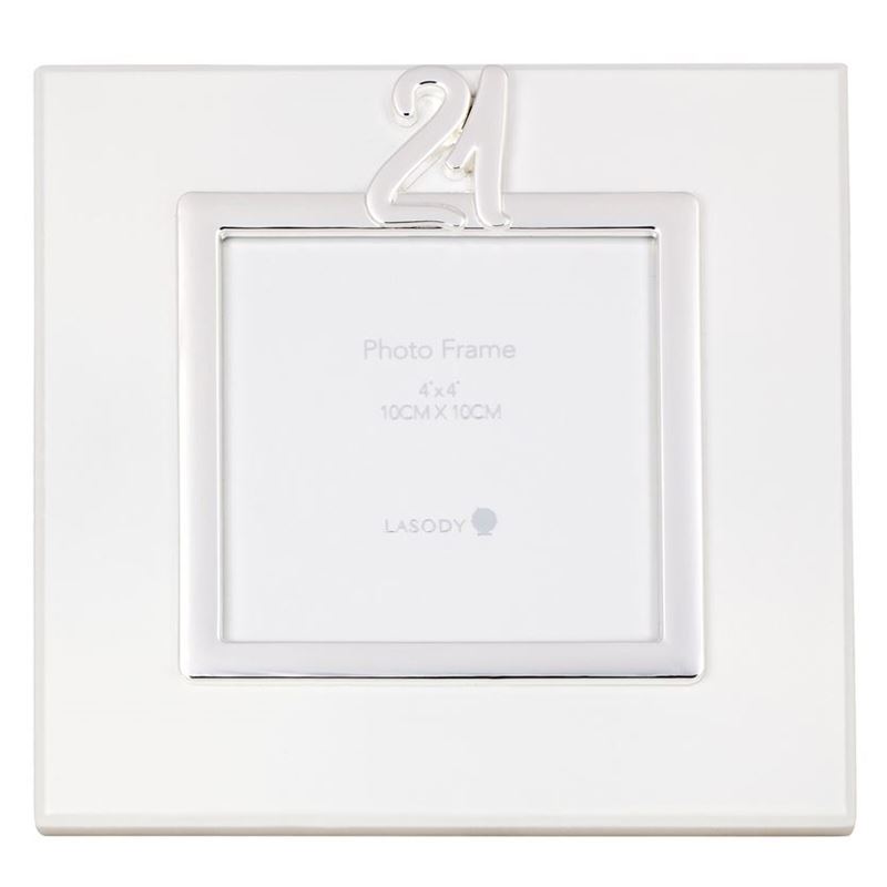 Russell Collection – 10x10cm White & Silver Finish 21st Photo Frame Russell Collection – 10x10cm White & Silver Finish 21st Photo Frame